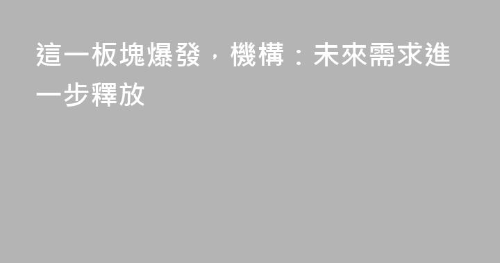 這一板塊爆發，機構：未來需求進一步釋放