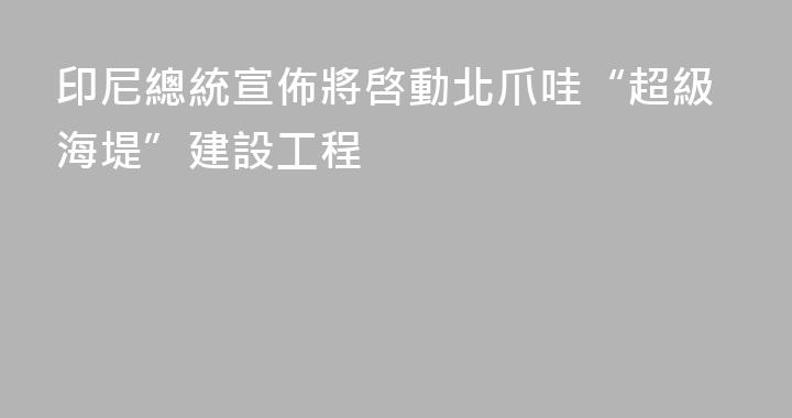 印尼總統宣佈將啓動北爪哇“超級海堤”建設工程