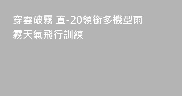 穿雲破霧 直-20領銜多機型雨霧天氣飛行訓練