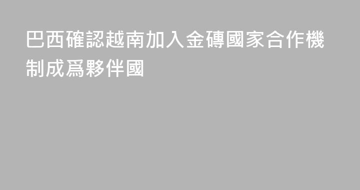 巴西確認越南加入金磚國家合作機制成爲夥伴國