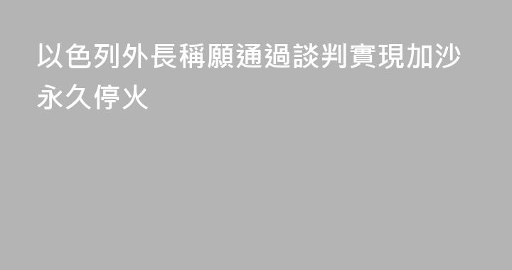 以色列外長稱願通過談判實現加沙永久停火