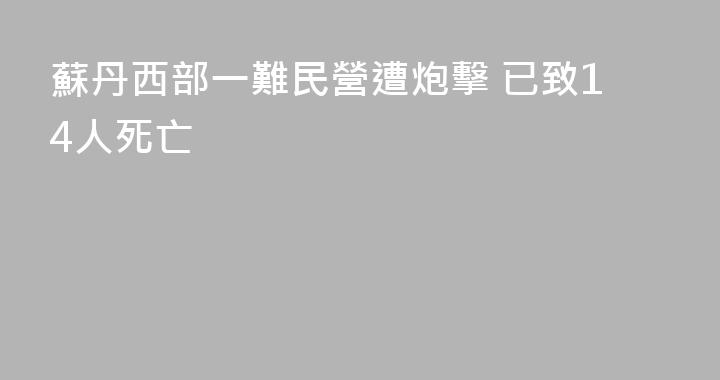 蘇丹西部一難民營遭炮擊 已致14人死亡