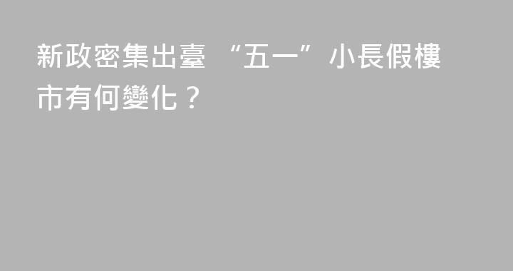 新政密集出臺 “五一”小長假樓市有何變化？