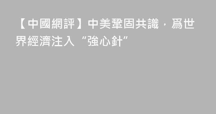 【中國網評】中美鞏固共識，爲世界經濟注入“強心針”