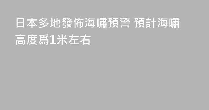 日本多地發佈海嘯預警 預計海嘯高度爲1米左右