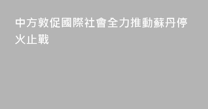中方敦促國際社會全力推動蘇丹停火止戰