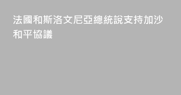 法國和斯洛文尼亞總統說支持加沙和平協議
