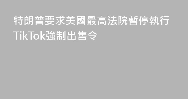 特朗普要求美國最高法院暫停執行TikTok強制出售令