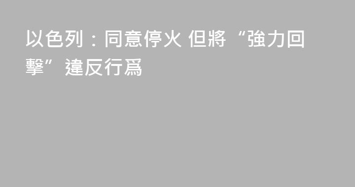 以色列：同意停火 但將“強力回擊”違反行爲