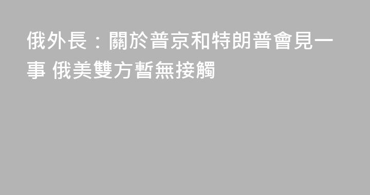 俄外長：關於普京和特朗普會見一事 俄美雙方暫無接觸