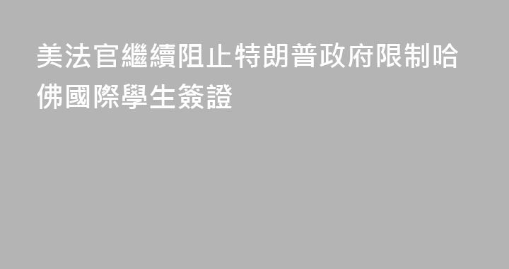 美法官繼續阻止特朗普政府限制哈佛國際學生簽證