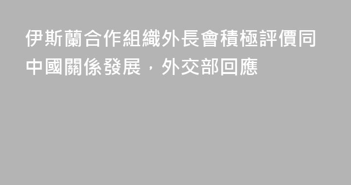伊斯蘭合作組織外長會積極評價同中國關係發展，外交部回應
