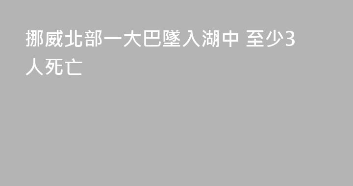 挪威北部一大巴墜入湖中 至少3人死亡