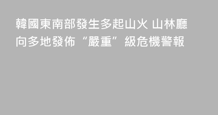 韓國東南部發生多起山火 山林廳向多地發佈“嚴重”級危機警報