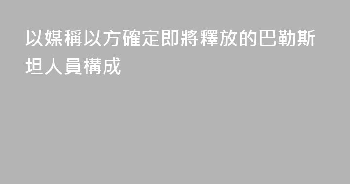 以媒稱以方確定即將釋放的巴勒斯坦人員構成