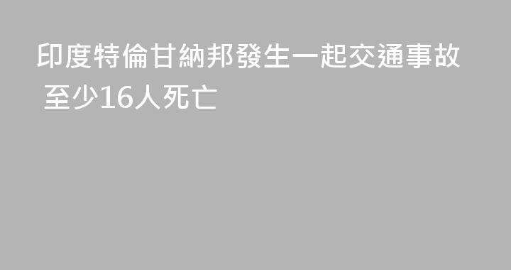 印度特倫甘納邦發生一起交通事故 至少16人死亡