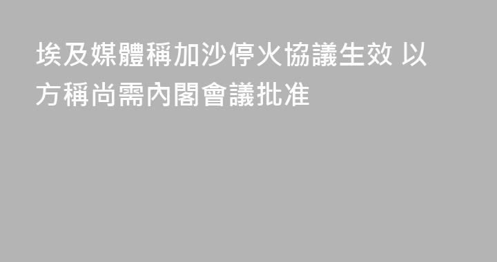 埃及媒體稱加沙停火協議生效 以方稱尚需內閣會議批准