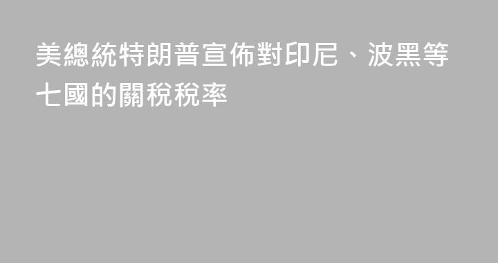 美總統特朗普宣佈對印尼、波黑等七國的關稅稅率