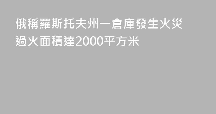 俄稱羅斯托夫州一倉庫發生火災 過火面積達2000平方米
