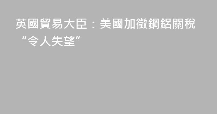 英國貿易大臣：美國加徵鋼鋁關稅“令人失望”