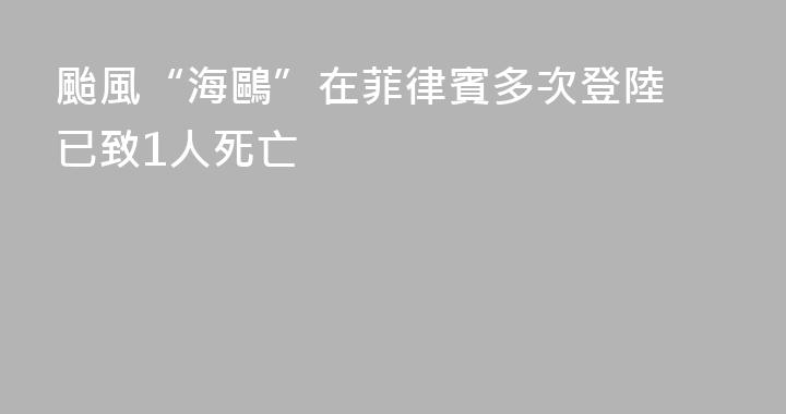 颱風“海鷗”在菲律賓多次登陸 已致1人死亡