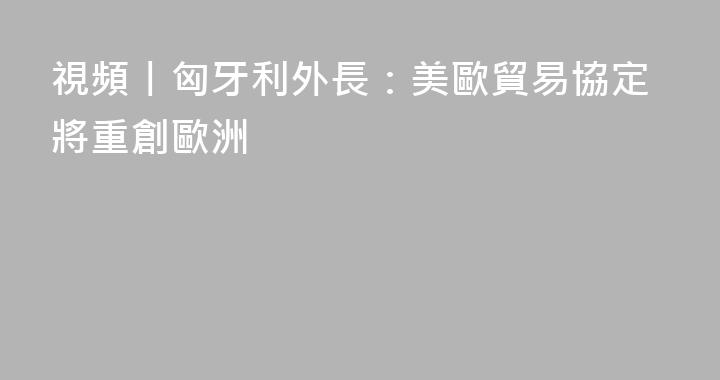 視頻丨匈牙利外長：美歐貿易協定將重創歐洲