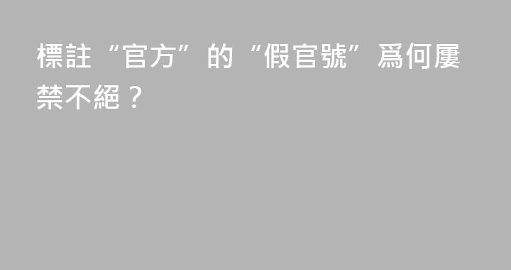 標註“官方”的“假官號”爲何屢禁不絕？
