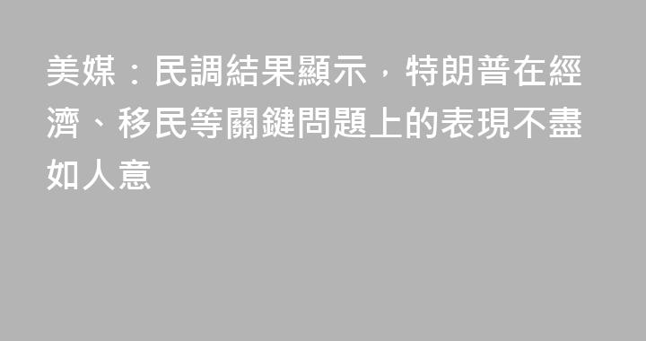 美媒：民調結果顯示，特朗普在經濟、移民等關鍵問題上的表現不盡如人意