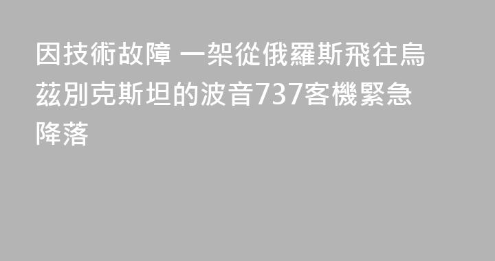 因技術故障 一架從俄羅斯飛往烏茲別克斯坦的波音737客機緊急降落