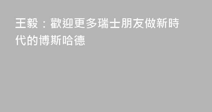 ​王毅：歡迎更多瑞士朋友做新時代的博斯哈德
