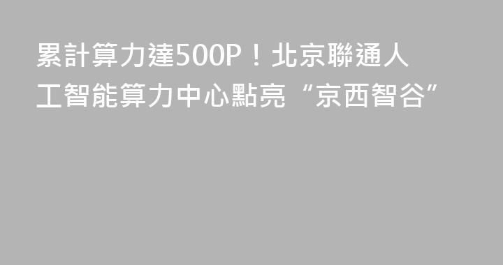 累計算力達500P！北京聯通人工智能算力中心點亮“京西智谷”