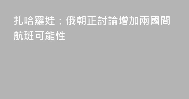 扎哈羅娃：俄朝正討論增加兩國間航班可能性