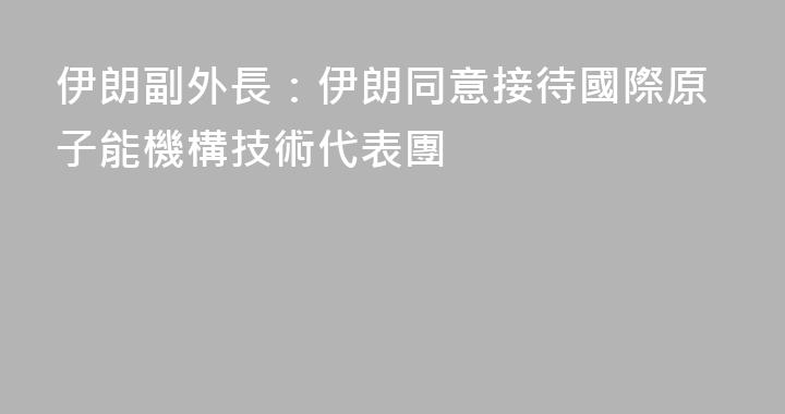 伊朗副外長：伊朗同意接待國際原子能機構技術代表團
