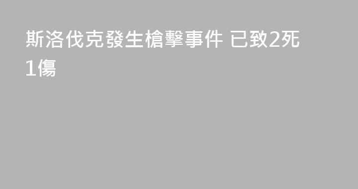 斯洛伐克發生槍擊事件 已致2死1傷
