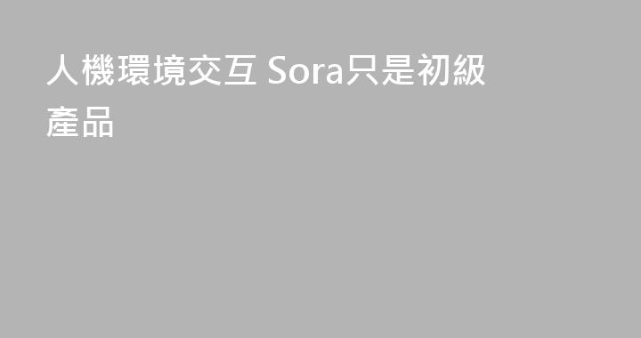 人機環境交互 Sora只是初級產品