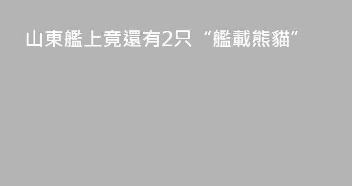 山東艦上竟還有2只“艦載熊貓”
