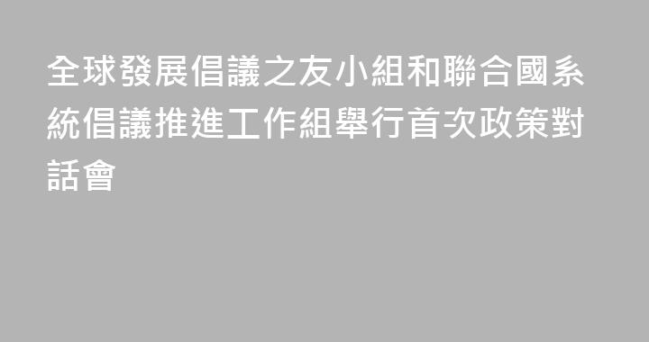 全球發展倡議之友小組和聯合國系統倡議推進工作組舉行首次政策對話會