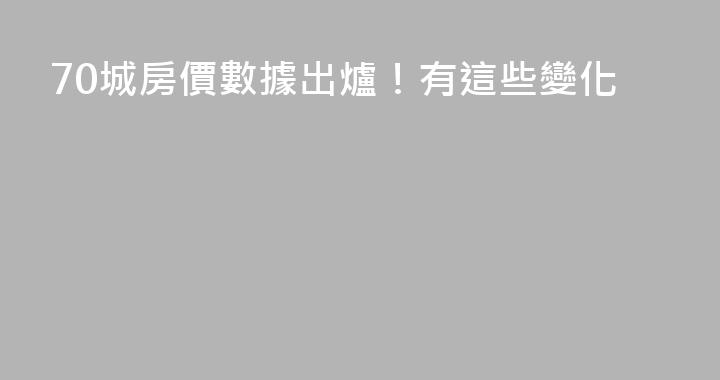 70城房價數據出爐！有這些變化