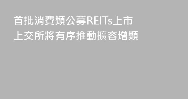 首批消費類公募REITs上市 上交所將有序推動擴容增類