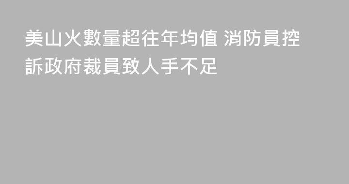 美山火數量超往年均值 消防員控訴政府裁員致人手不足