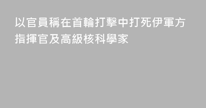 以官員稱在首輪打擊中打死伊軍方指揮官及高級核科學家