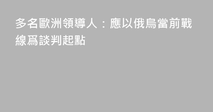 多名歐洲領導人：應以俄烏當前戰線爲談判起點