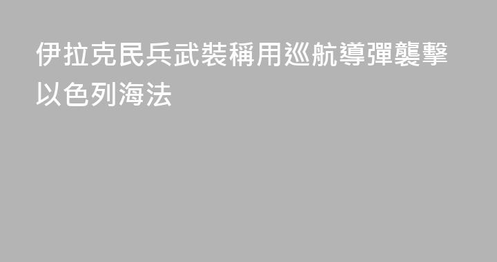 伊拉克民兵武裝稱用巡航導彈襲擊以色列海法