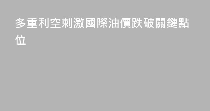 多重利空刺激國際油價跌破關鍵點位