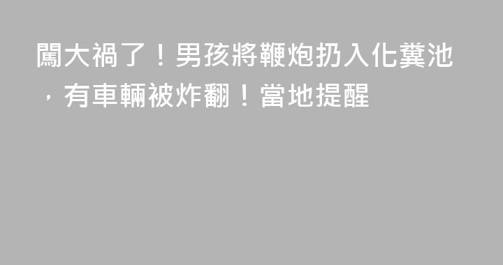 闖大禍了！男孩將鞭炮扔入化糞池，有車輛被炸翻！當地提醒