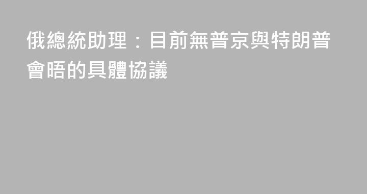 俄總統助理：目前無普京與特朗普會晤的具體協議