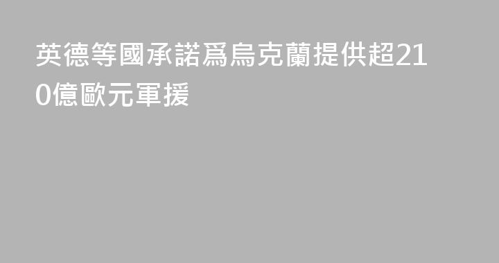 英德等國承諾爲烏克蘭提供超210億歐元軍援