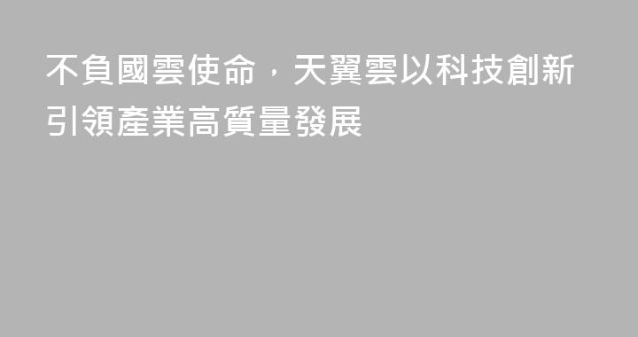 不負國雲使命，天翼雲以科技創新引領產業高質量發展