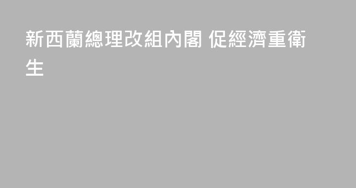 新西蘭總理改組內閣 促經濟重衛生