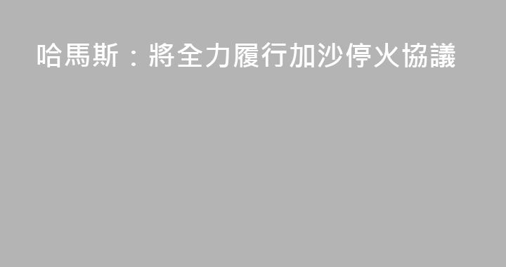 哈馬斯：將全力履行加沙停火協議